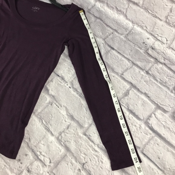 LOFT Scoop Long Tee Pima‎ Cotton/Modal Aubergine Purple - Picture 9 of 9